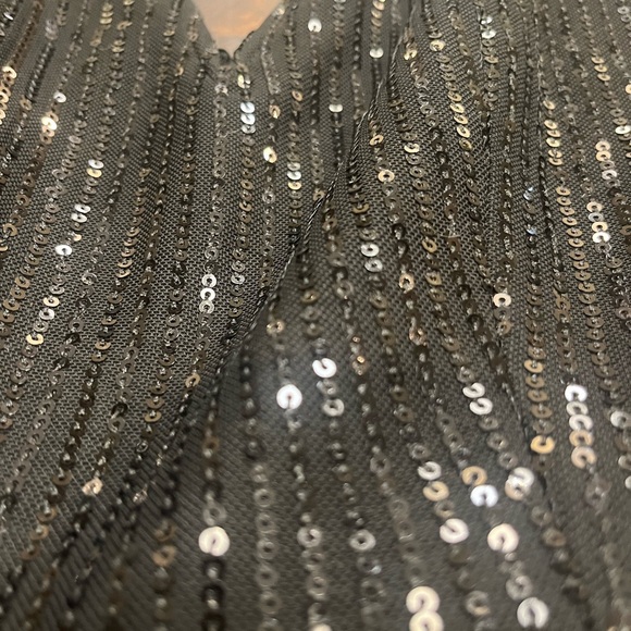 Mini black sequined strapless Romper size Small - Picture 4 of 9